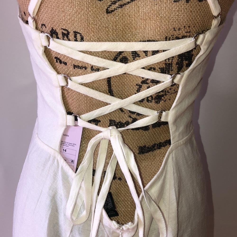 Wild Fable Women's Linen Sundress  Criss Cross back 14 NWT - Picture 3 of 6